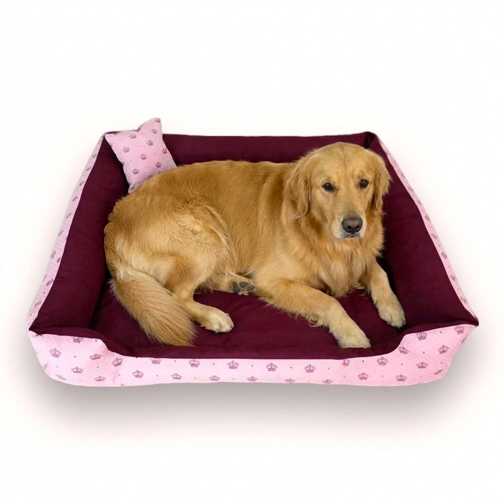 cama para cachorro grande Extra GG 95x95cm  com colchão de espuma para pet até 40kg caminha com zíper