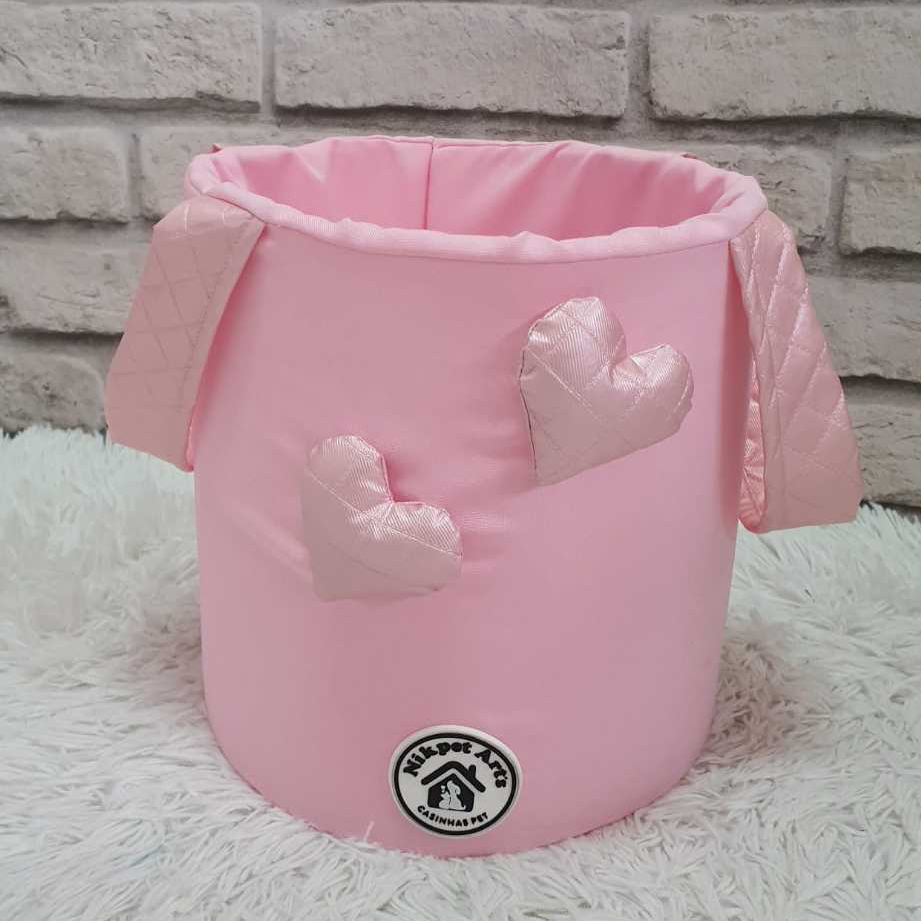Cesto de brinquedo Delicate Baby GG para gatos e cachorros Courino Delicate Rosa Extra Grande