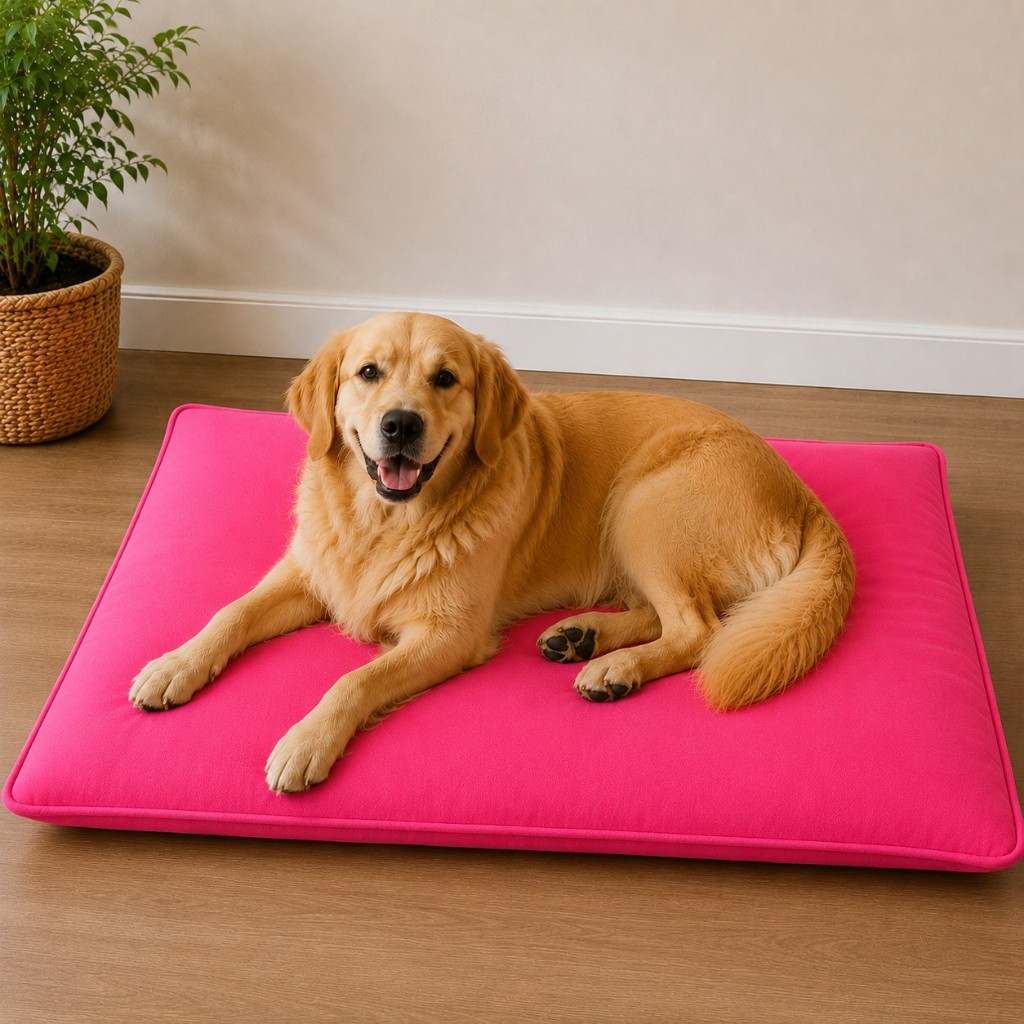 Colchonete Para Cama Pet Extra Grande 100x70 cm Impermeável C/ Zíper Para Cachorro Pink