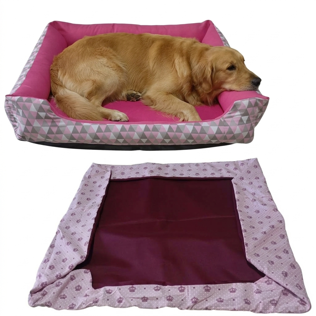 cama para cachorro grande cama GG 95x95cm com zíper + capa extra
