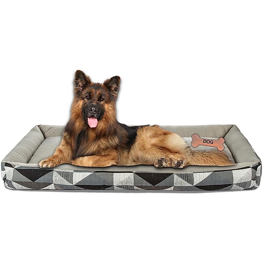 Cama Pet XG Extra Grande 100% Algodão Triângulo Cinza Caminha Confortável Para Cachorro