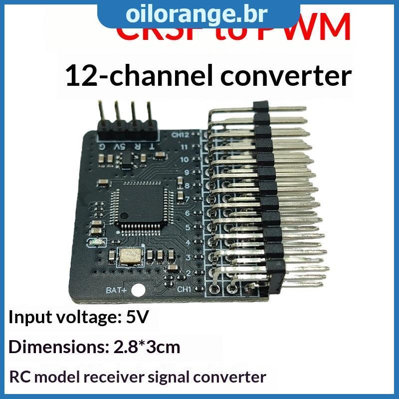 Placa Adaptadora OLL CRSF ELRS 12CH PWM 12 Saídas Integradas 5V BEC Fácil De Instalar Para Peças De Modelo FPV De Barco