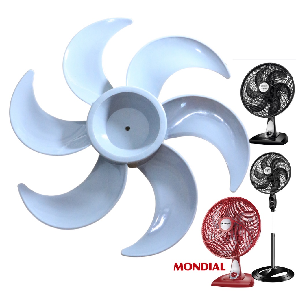Hélice de Ventilador Todos modelos Mondial Premium Red 40cm 6 Pas Prata