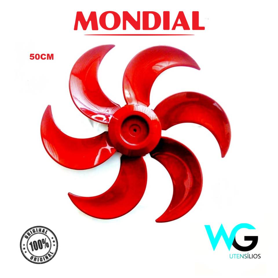 Hélice Do Ventilador Mondial Red Line 50cm 6 Pás Original