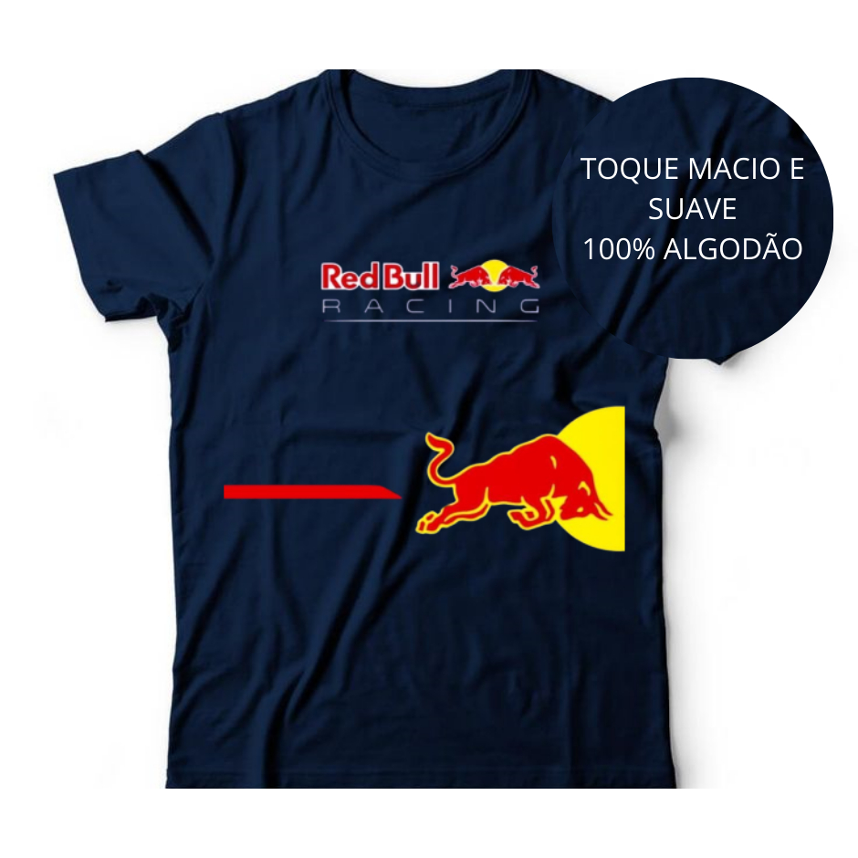 Camiseta 100% Algodão Confortável Red Bull F.ó.r.m.u.l.a 1  Personalizada Camisa Coleção F1 envio imediato