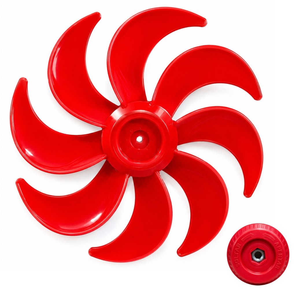 Kit Hélice + Trava Polishop Mondial 40cm 8 Pás Vermelha Red Line NVT-40-8 VTX