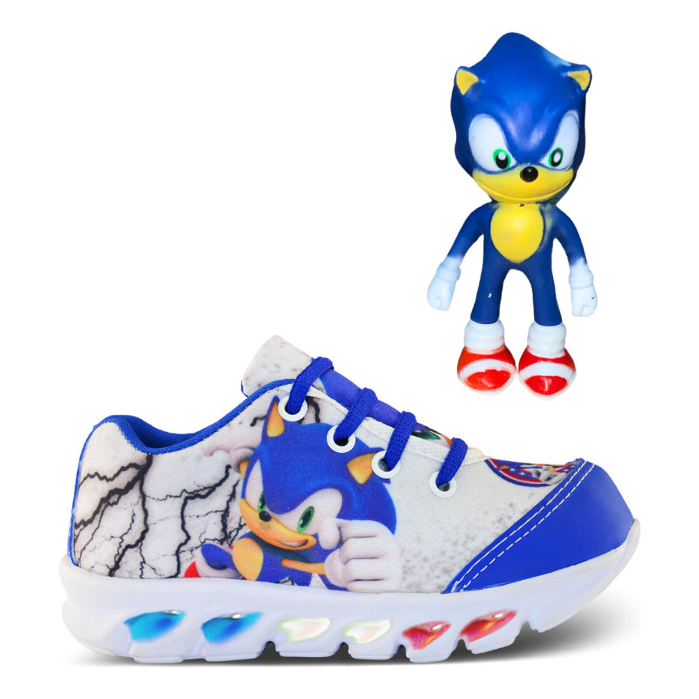 Tenis Infantil De Led Sonic Com Boneco Meninos Com Luzinhas