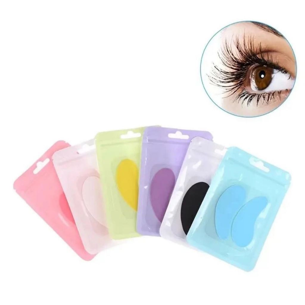 3 Peças Almofada de Olho de Silicone Eeutilizável Portátil para Extensão de Cílios Coloridos, Permanente de Cílios