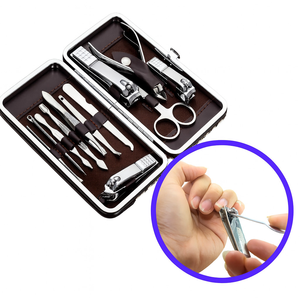 Kit Cortador de Unhas Portátil 12 em 1