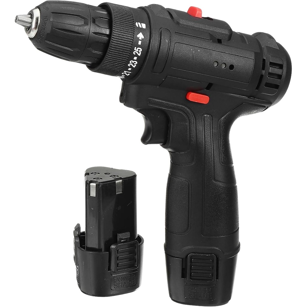 Parafusadeira Furadeira Sem Fio á Bateria Recarregável Portátil Bivolt 25V Com Luz De Led Uso Profissional Multifunções