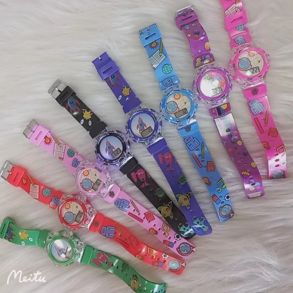 Relógio Infantil Criativo Com Claro Led / Pulseira Para Crianças / Presentes | Toys Cartoon Creative Watches LED Light