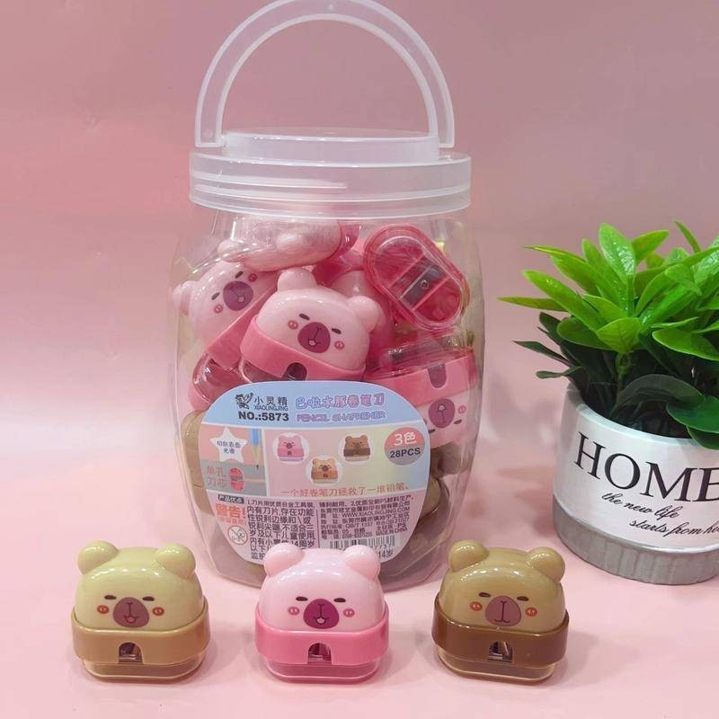 3New Capybara Stationery and School Supplies Cute Cartoon Pencil Sharpener Creative Supplies Back-to-School Children's D