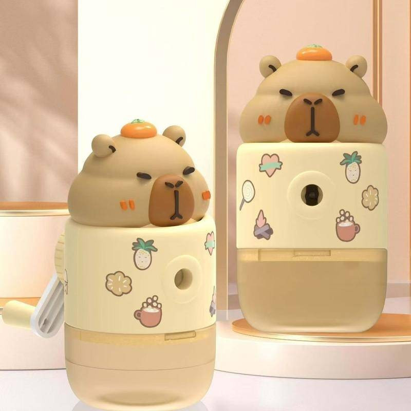 3D Cartoon Capybara Pencil Sharpener - Creative Manual Tool for Study and Office Supplies