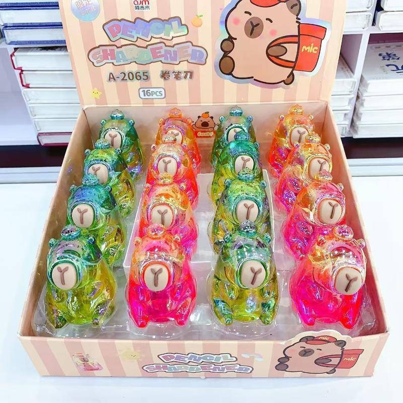 2item/Batch Laser Capybara Pencil Finger Sleeve Creative Cartoon Cute Stationery Office supplies for schools