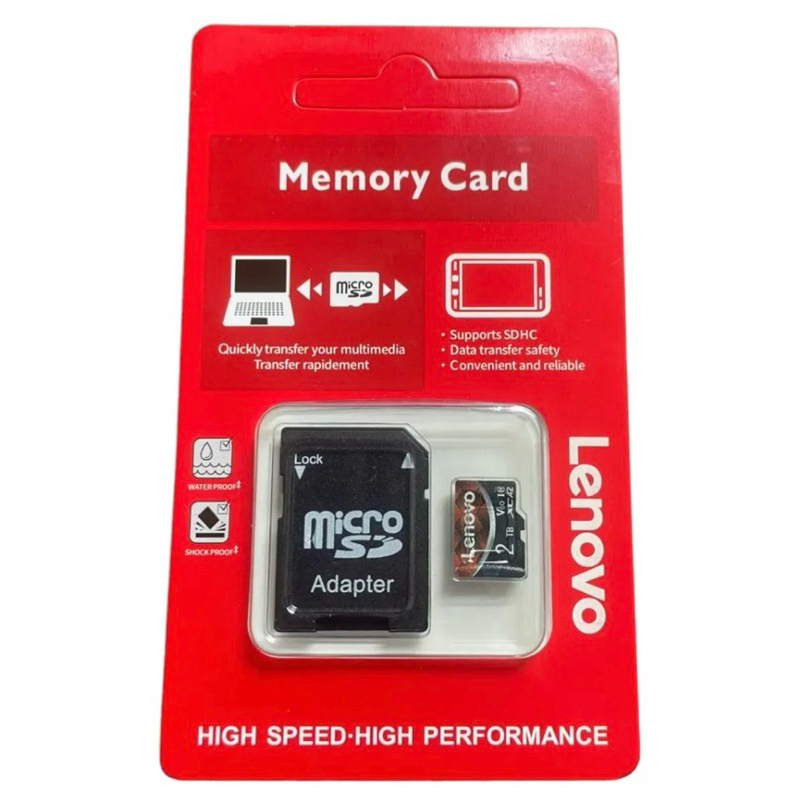 Cartão MicroSD Lenovo 2TB Classe 10 Alta Velocidade + Adaptador SD