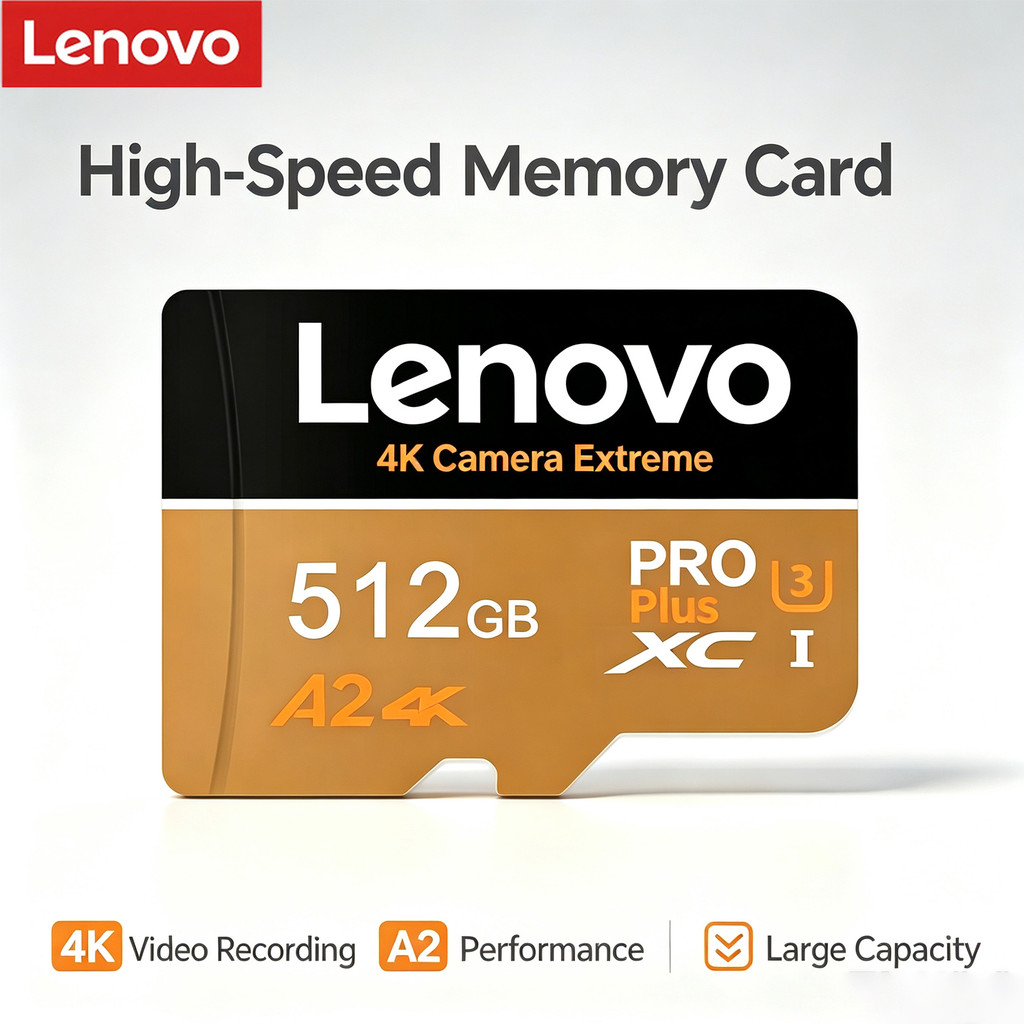 Cartão De Memória Lenovo 128GB Classe 10 Flash TF De Alta Velocidade U3 V30 Micro SD 512GB 256GB 64GB Para Xiaomi Telefo