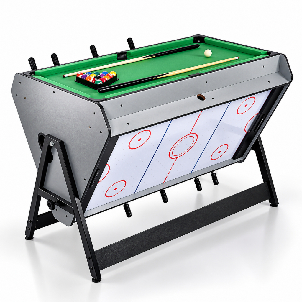 Mesa Multijogos 3 em 1 Pebolim Air Hockey Bilhar e Sinuca