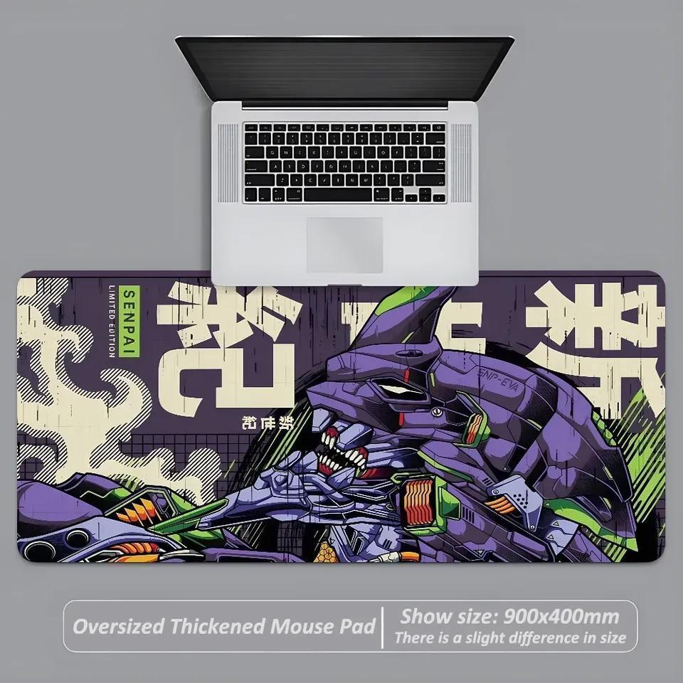 Anime N-Neon G-Genesis E-Evangelion Mousepad Grande Antiderrapante Mouse Pad Bordas Costuradas Tapete Mesa Laptop Gaming