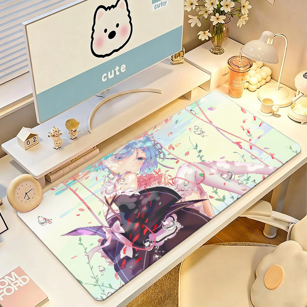 Rem Re Zero Anime Grande Mousepad Ratos Tapete De Mesa Teclado Gaming PC Laptop Decoração