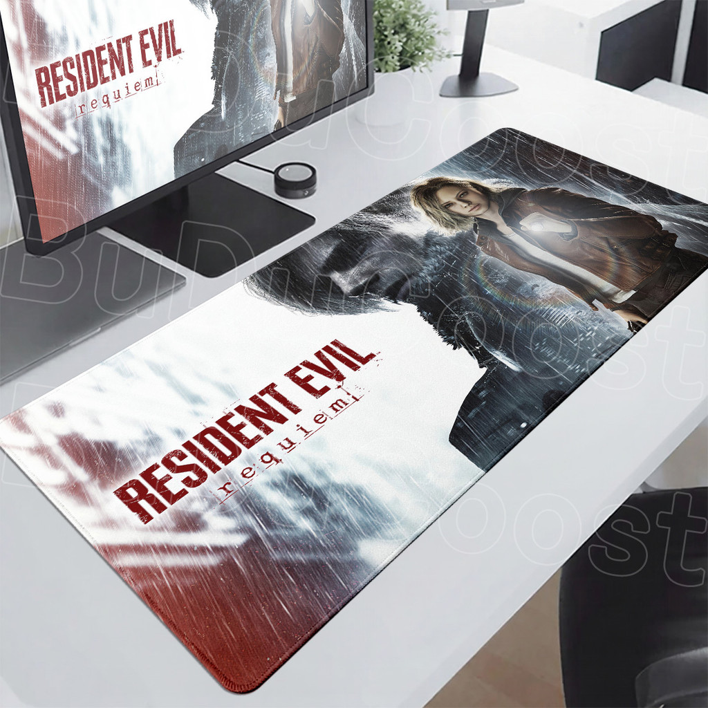 R-Resident Evil Requiem Jogo Laptop Mesa De Escritório Pad XXL Grande Gaming Stitch Edge Mouse Mat Borracha Durável Tecl