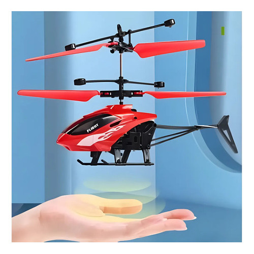 Mini Helicóptero Drone Infantil com Sensor de Mão Kit Premium Voador Recarregável Usb Vermelho Brinquedo Presente
