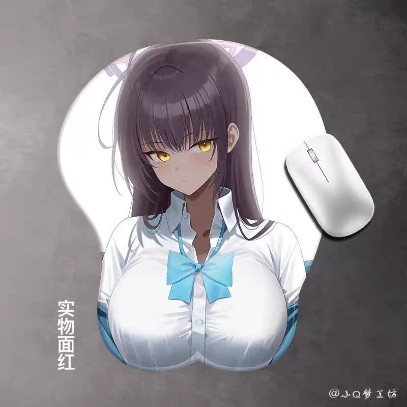 Novo estilo azul arquivo ângulo Rin d tridimensional Silicone Mouse Pad peito pulseira Oversized jogo mercadoria bidimen