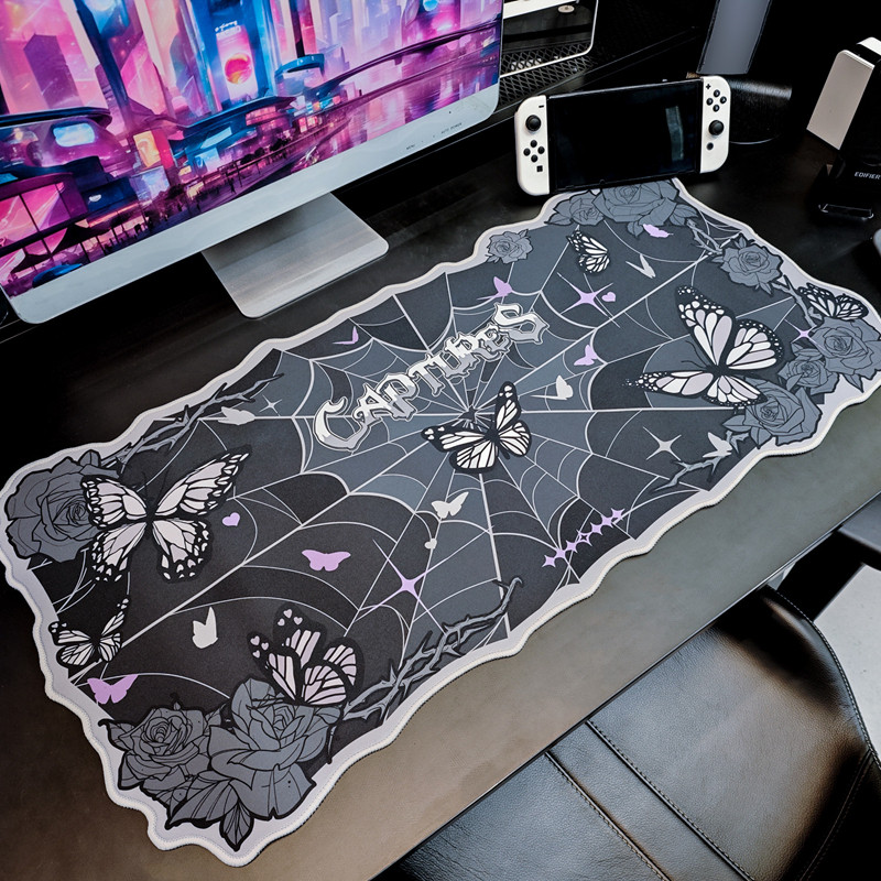 WZZZTY Original ins Style Mouse Pad Borboleta Preta Oversized Desk Pad Jogo de Jogos Pulseira Teclado Pad