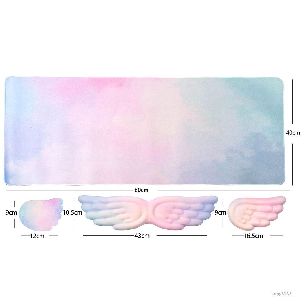 Sakura tema varinha descanso de mão almofada de mesa conjunto de 4 peças teclado computador Oversized pulso Mouse pad es