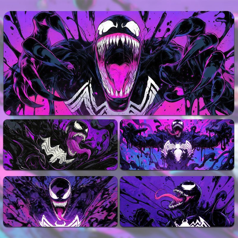 Marvel Venom Mouse Pad Oversized Preto Roxo Contraste Cor Gaming Mouse Teclado