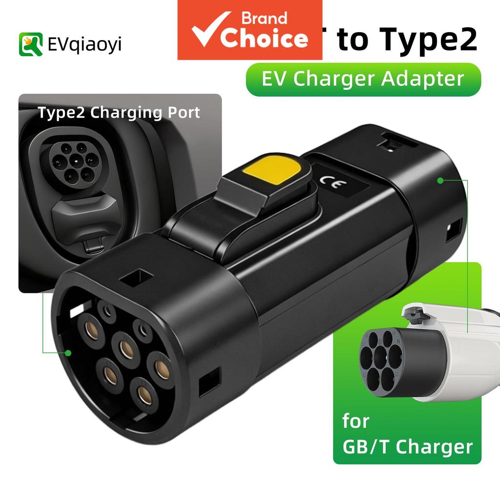 Adaptador Evqiaoyi Gb/t Para Type2 Ev 32a 22kw Gbt Conector De Pilha De Carregamento Tipo 2 Evs