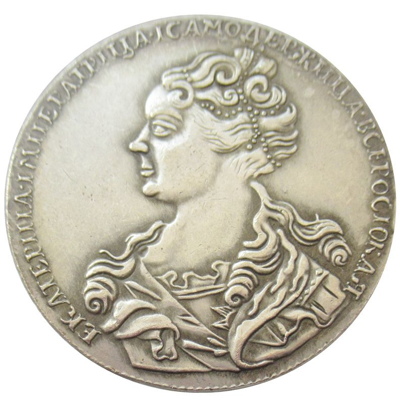 Artesanato antigo moeda comemorativa russa 1 rubi 1726 cobre banhado a prata venda quente moeda de prata type2 HM9A