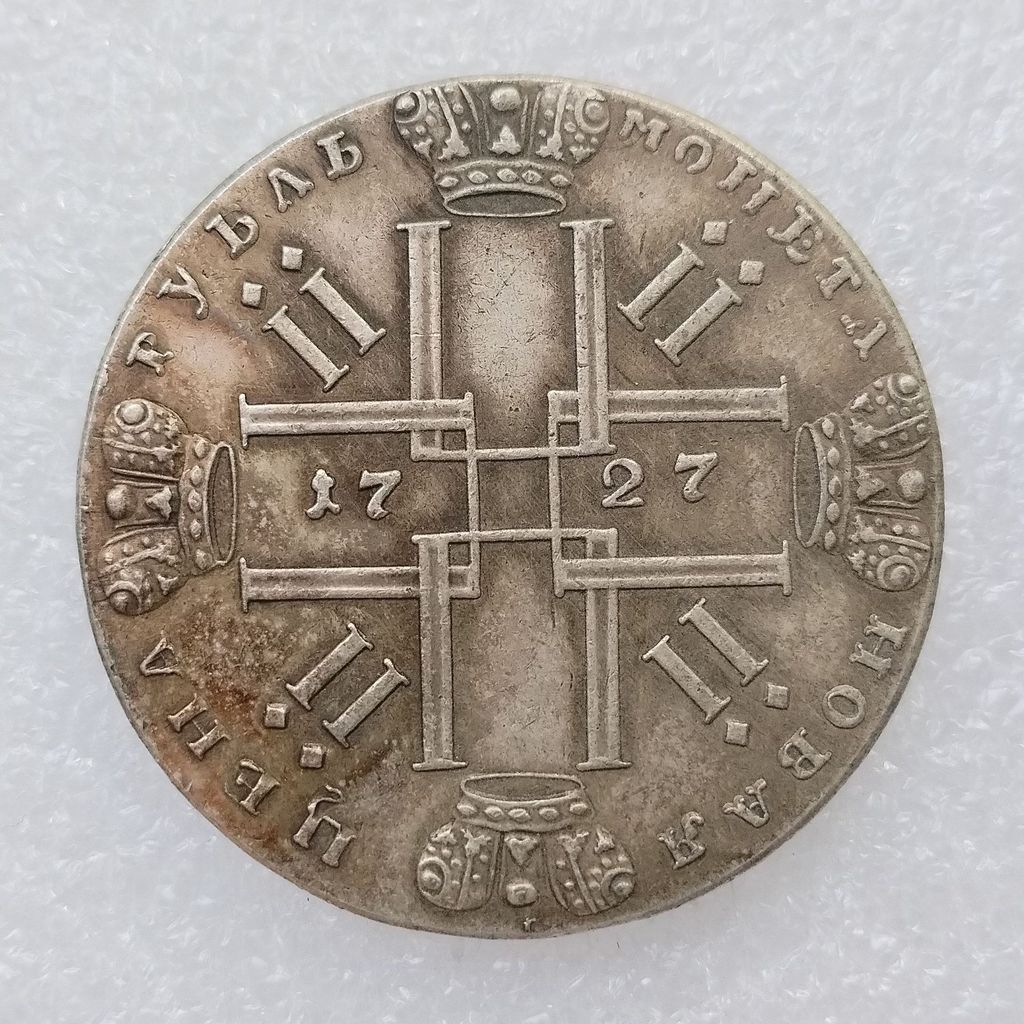 Moeda comemorativa russa de artesanato antigo, 1 rubi 1727, cobre, banhado a prata, venda quente, moeda de prata type2 F