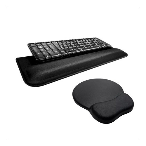 Kit Mousepad + Apoio Ergonômico Punho De Teclado Home Office