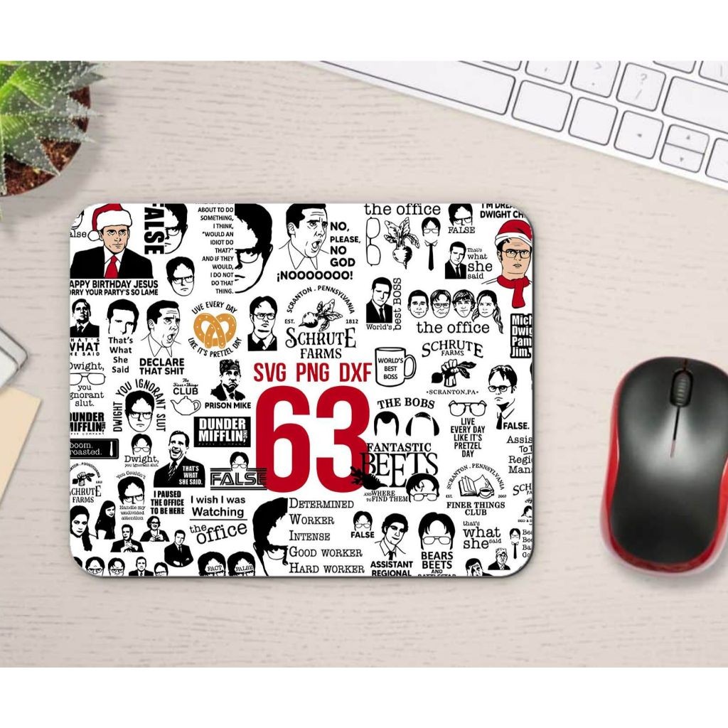 Mouse Pad Neoprene Icons Série The Office Gamer Geek