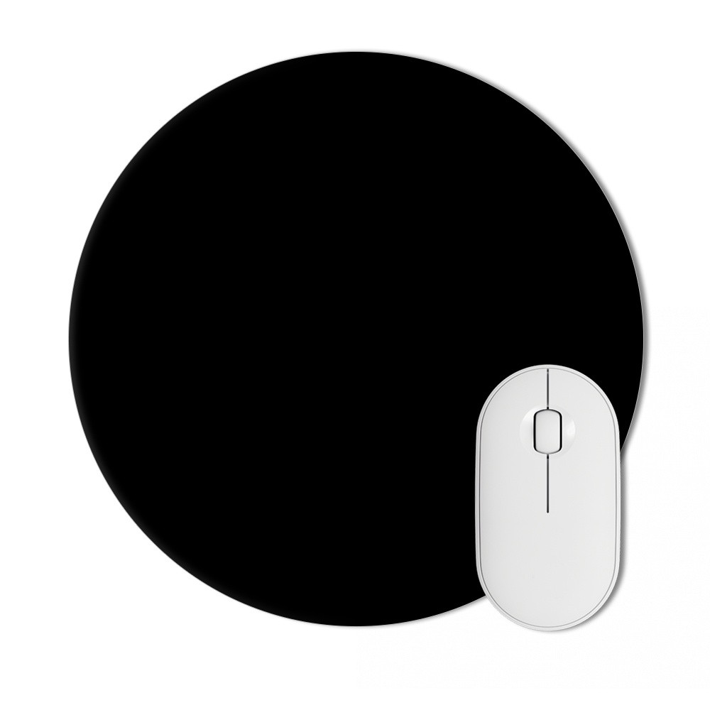 Mousepad Preto Básico Escritório Home Office Redondo
