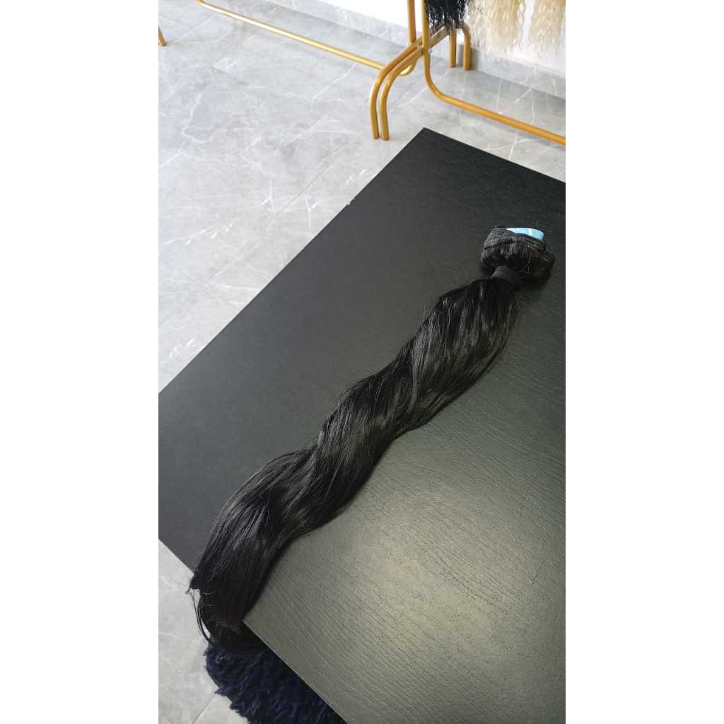 Aplique de Cabelo Europeu Semi Humano Natural Ondulado na Fita Adesiva 70cm
