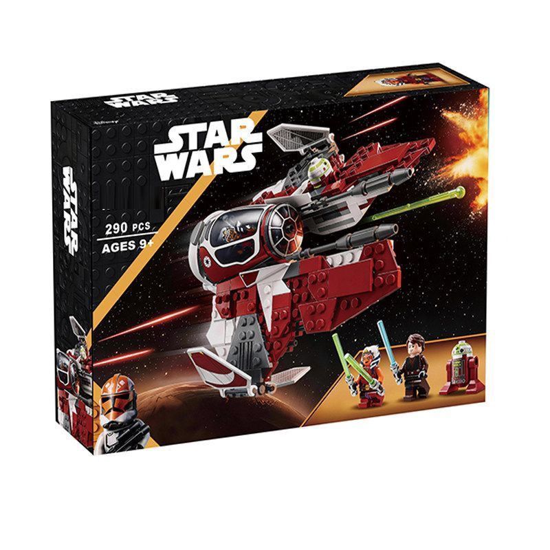 290 PCS Compatível Star Wars Ahsoka's Jedi Interceptor 75401 Menino Montado Bloco de Construção Brinquedo Presente
