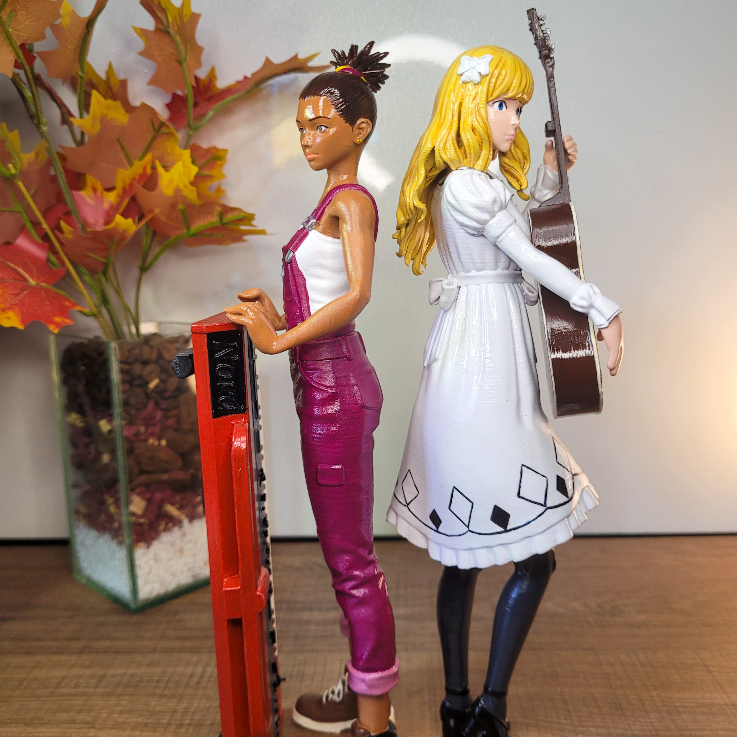 Carole & Tuesday Action Figures 25cm – Encomenda Personalizada Impressão 3D Anime Colecionável