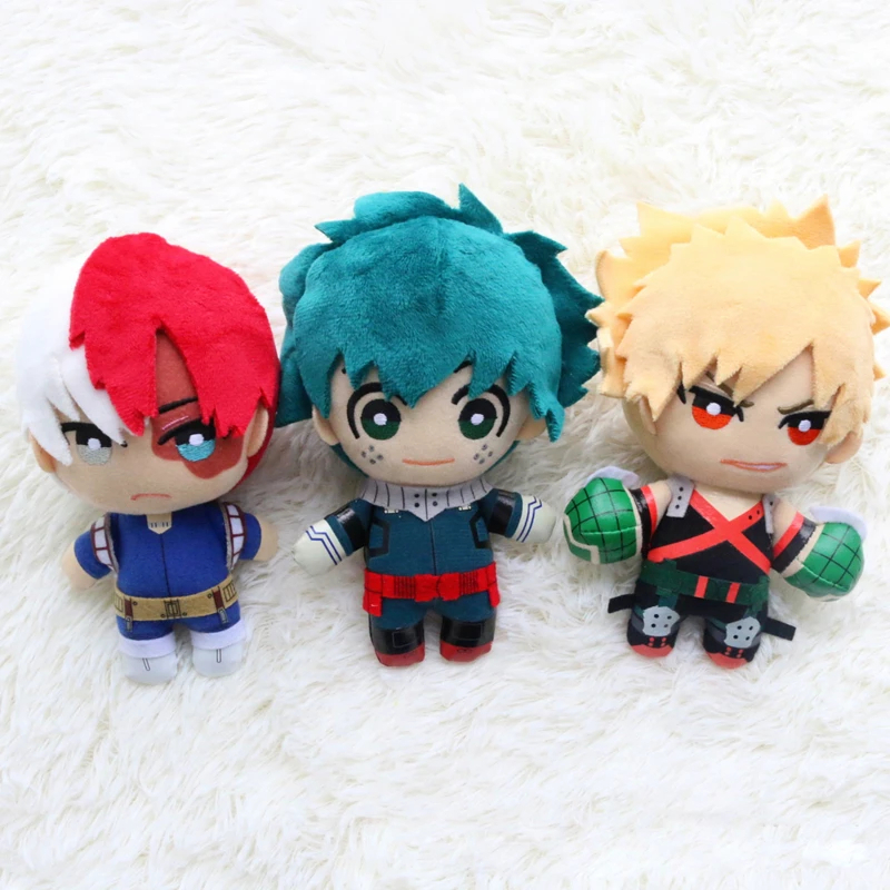 25cm meu herói academia anime izuku midoriya katsuki bakugou shouto todoroki brinquedo pingente de pelúcia macio boneca