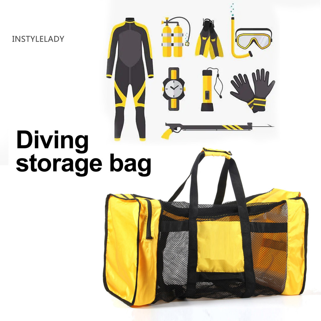 Saco De Engrenagem De Malha instylelady De Alta Capacidade Dobrável Resistente A Rasgos À Corrosão Equipamento De Secagem Rápida Armazenamento Cabo Robusto Grande Para Praia