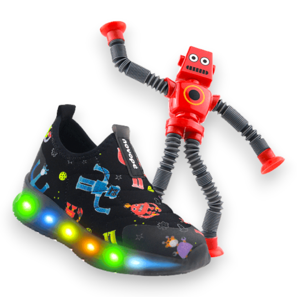 Tênis Menino Infantil LED Confortável Novopé + Brinquedo