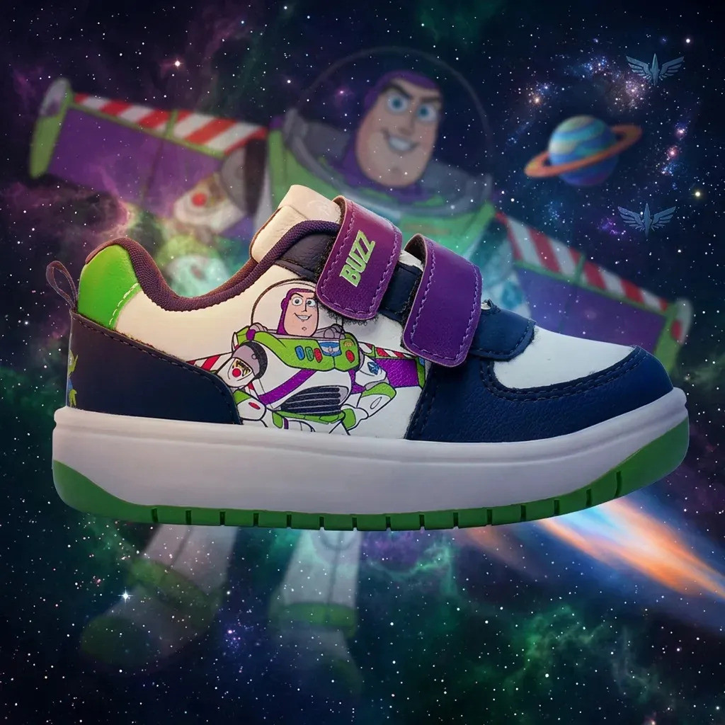 Tênis Infantil Buzz Lightyear Dyan Toy Story Disney Pixar Velcro Duplo Solado Antiderrapante