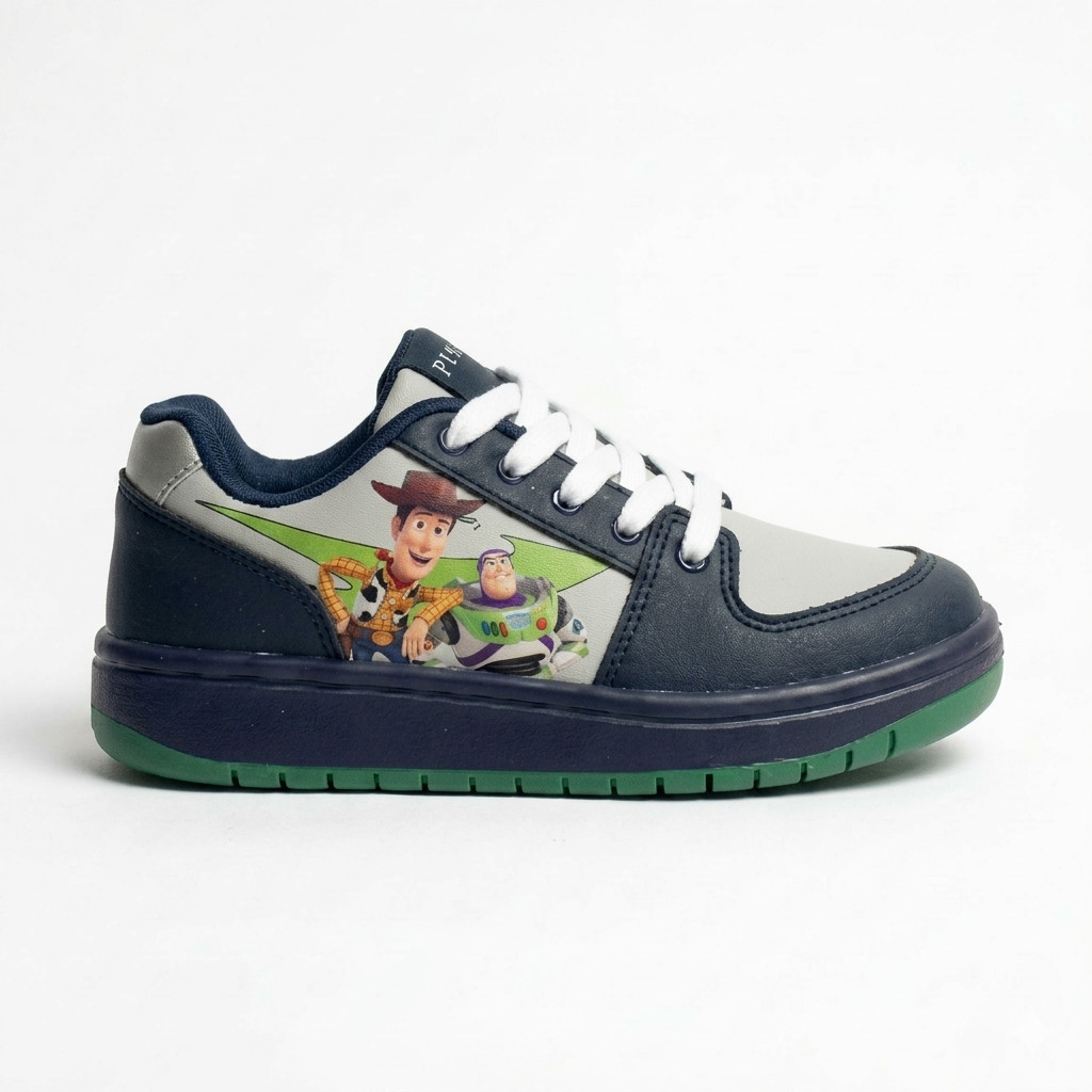 Tênis Disney Infantil Toy Story Woody Buzz Lightyear Menino Escola Resistente com Cadarço Original