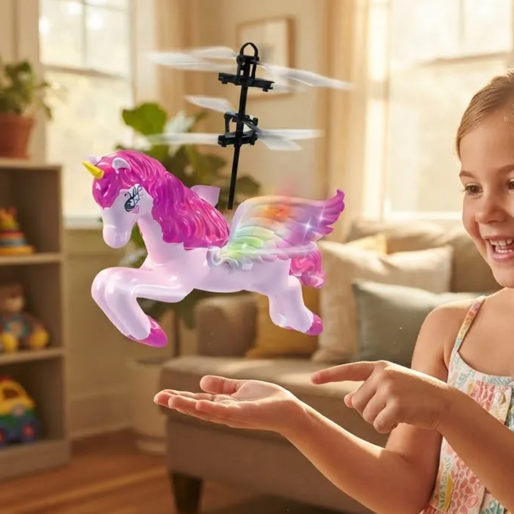 Mini-Flight Unicórnio Rosa Helicóptero Drone Voador Sensor Mão Original
