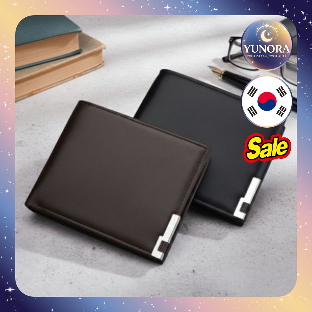 [KOREA STOCK] Carteira Masculina Premium , Preta , Marrom 1 Unidade/Coreana/Design Elegante