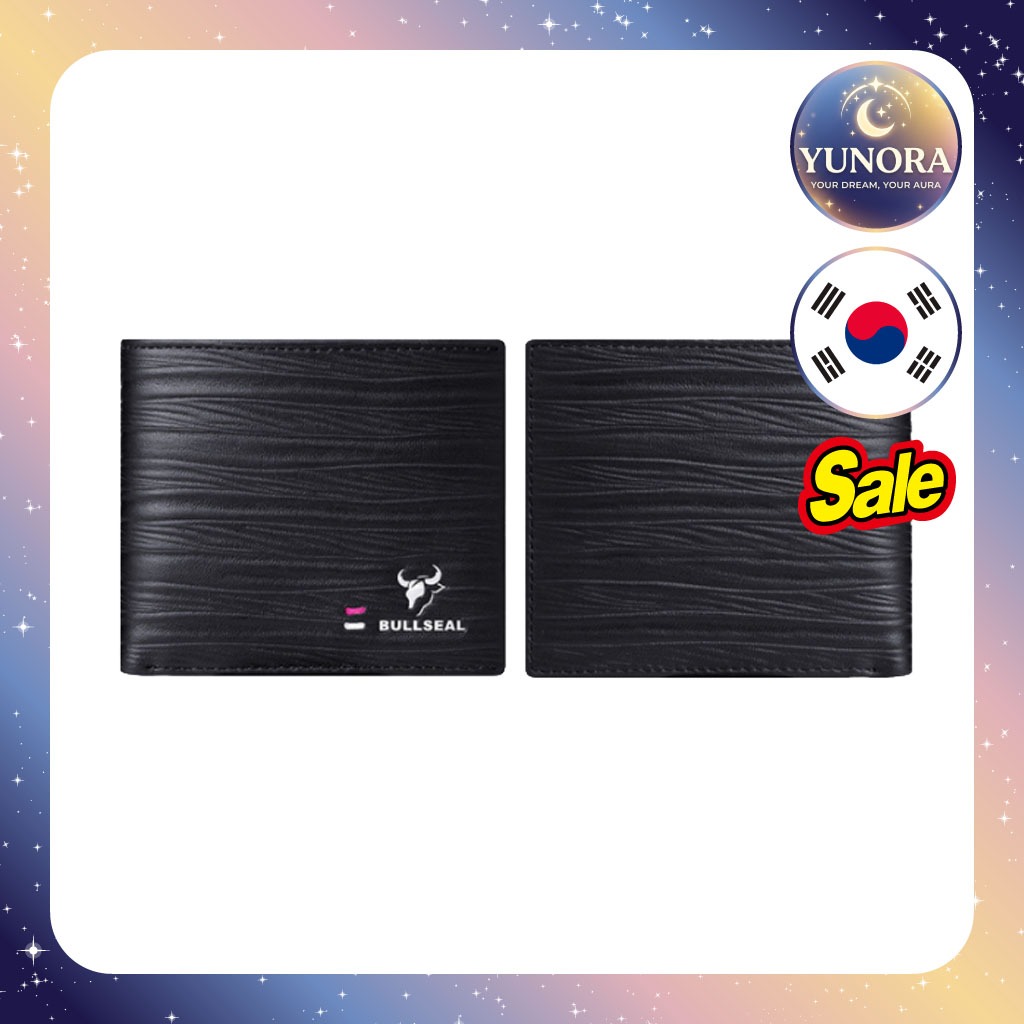 [KOREA STOCK] Carteira De Couro Masculina Premium , Preta , 1 Unidade/Coreana/Design Duplo Clássico