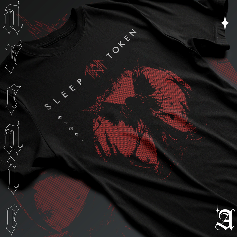 Camiseta Basica Algodao Sleep Token Angel Eyes Logo Gothic Rock n Roll Banda Unissex