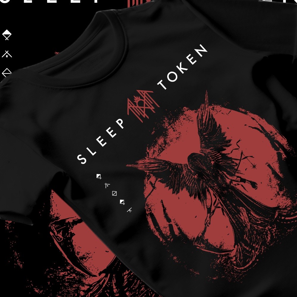 [Camiseta Premium em Algodão Puro]GXG Basica Algodao Sleep Token Angel Eyes Logo Gothic Rock n Roll Banda Unissex