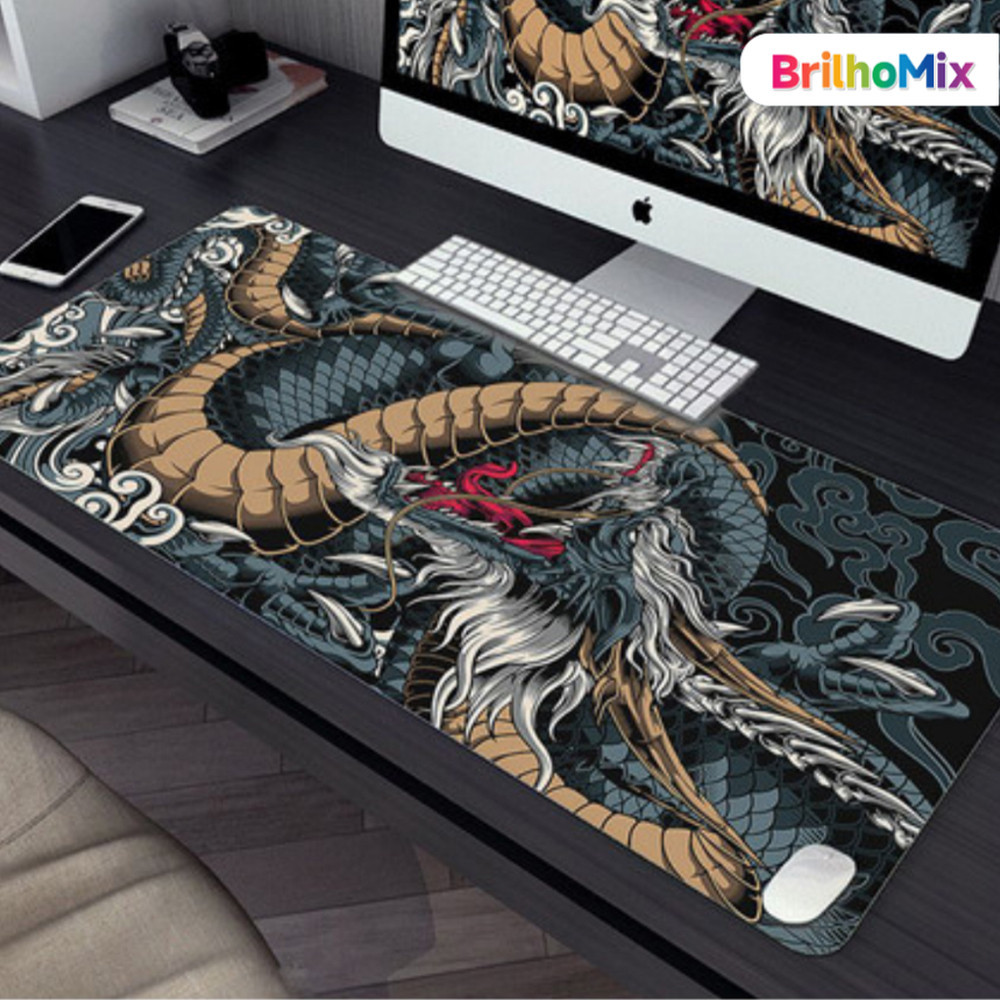 Mousepad Antiderrapante Costurado Estilo Popular 65x32cm/70x35cm/90x40cm para Computador Gamer