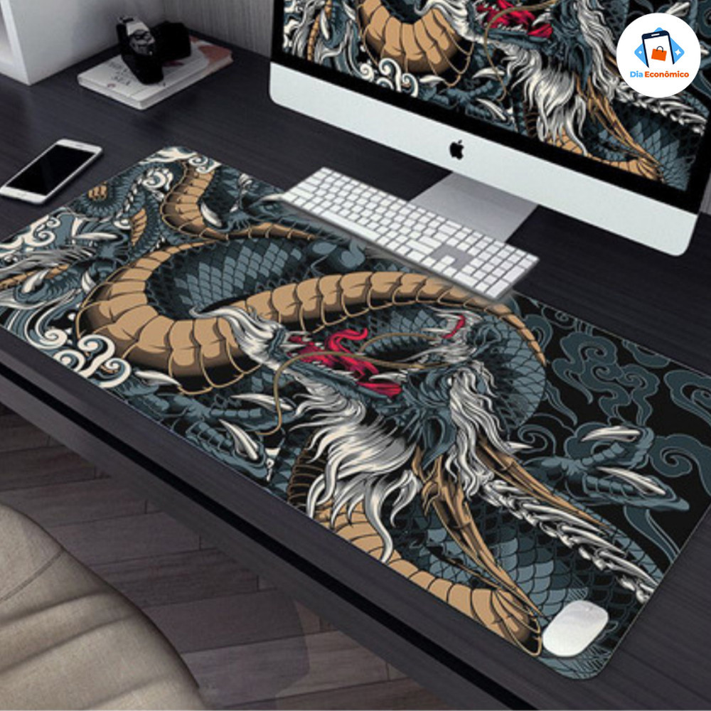 Mousepad Antiderrapante Costurado Estilo Popular 65x32cm/70x35cm/90x40cm para Computador Gamer